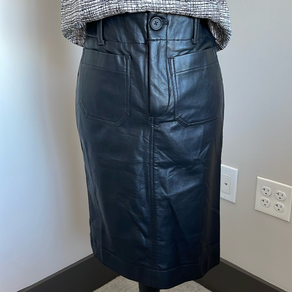Black Faux Leather Skirt